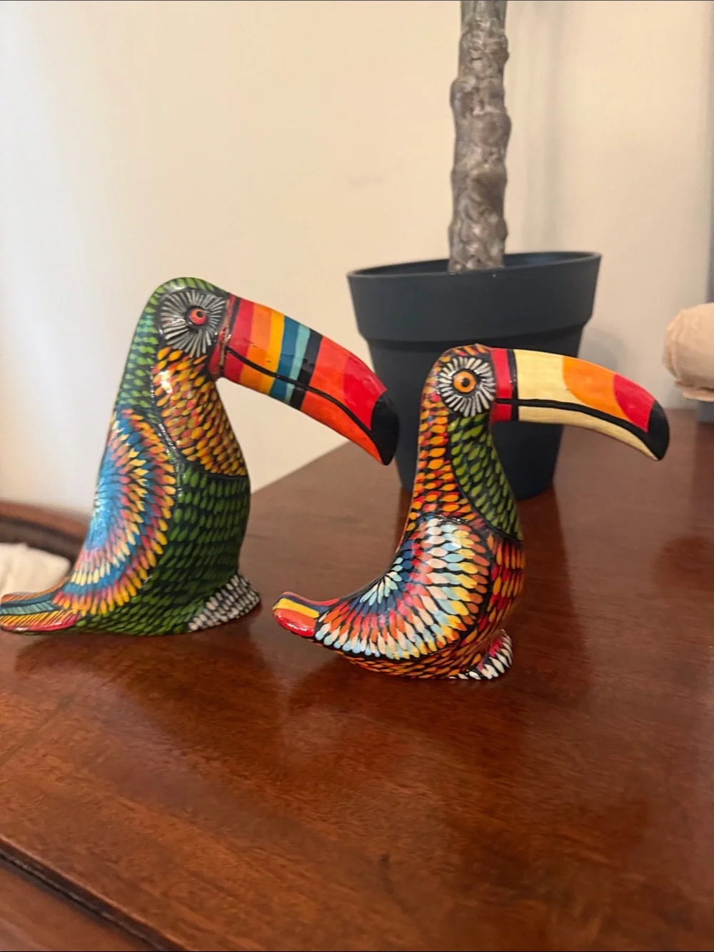 Colorful Green Multicolor Toucan Figurine for Birds & Decor